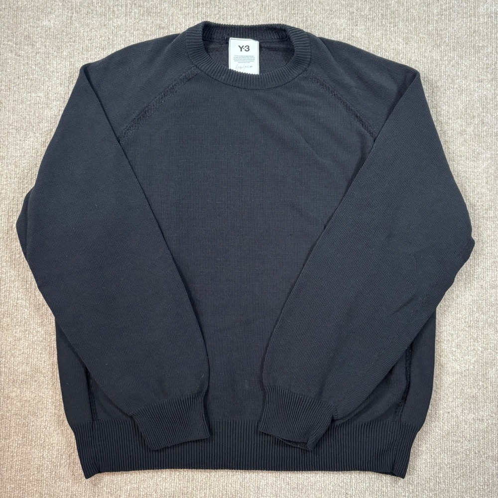 Adidas Y-3 Black Classic Knit Crew‎ Sweater Men's Size Large DV4214